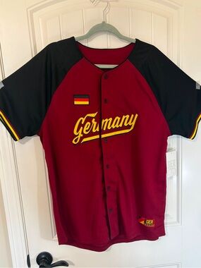 Germany Red & Black  Baseball Jersey by